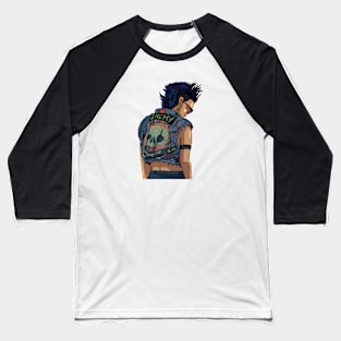 Vintage Punk Girl Illustration Baseball T-Shirt